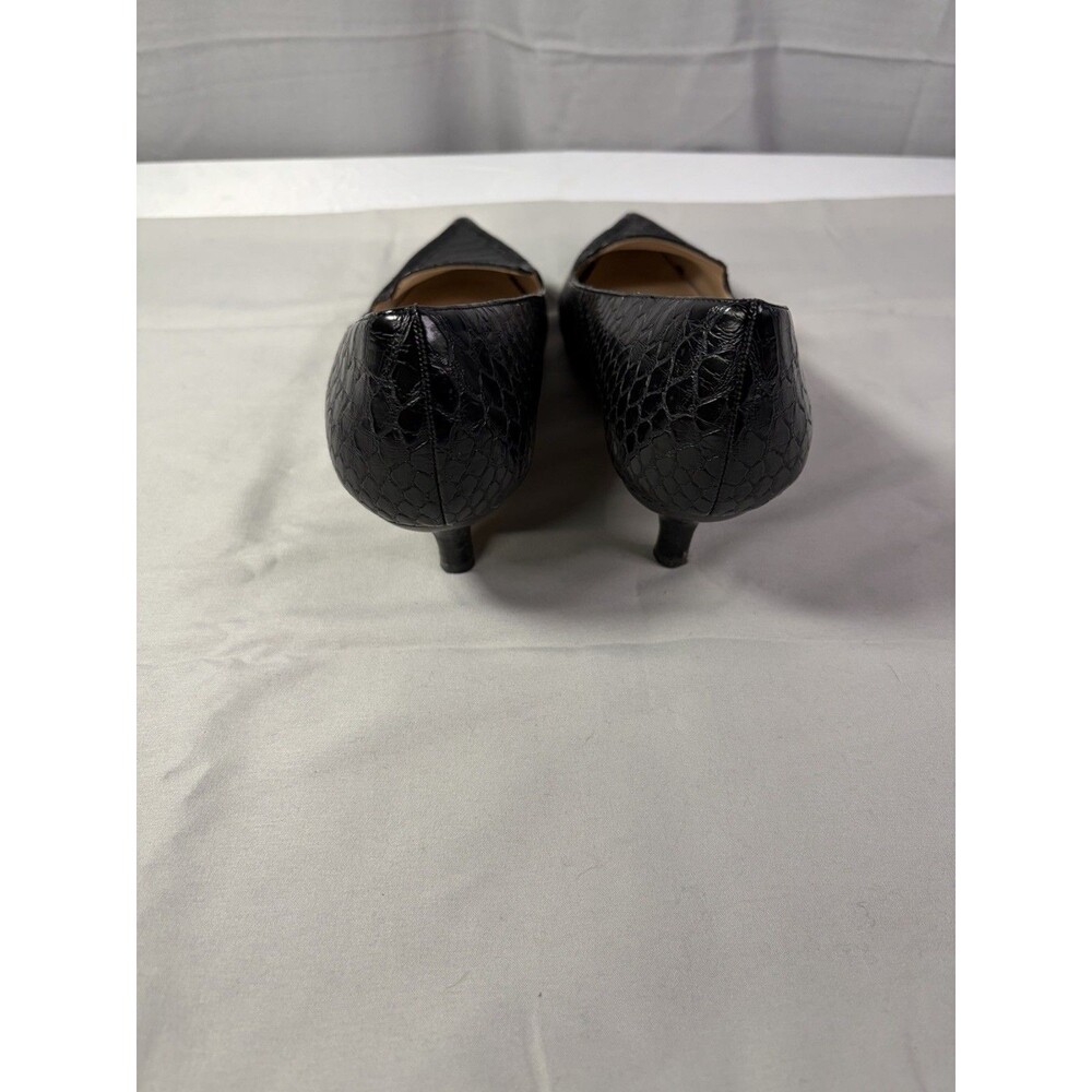 Adrienne Vittadini Womens Black Animal Print Dress Shoes Size US 8.5M 1.5 Heel - Picture 5 of 11